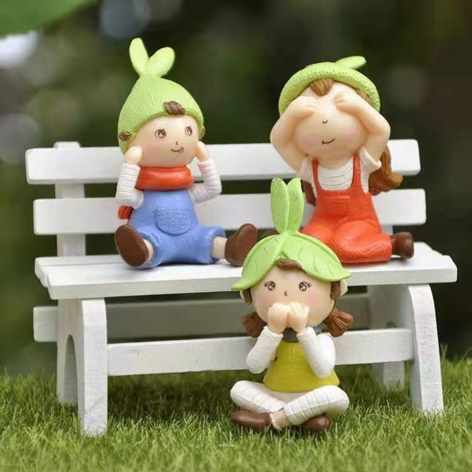 微景观摆件三不不说不看不听 可爱pvc塑料 随机一个