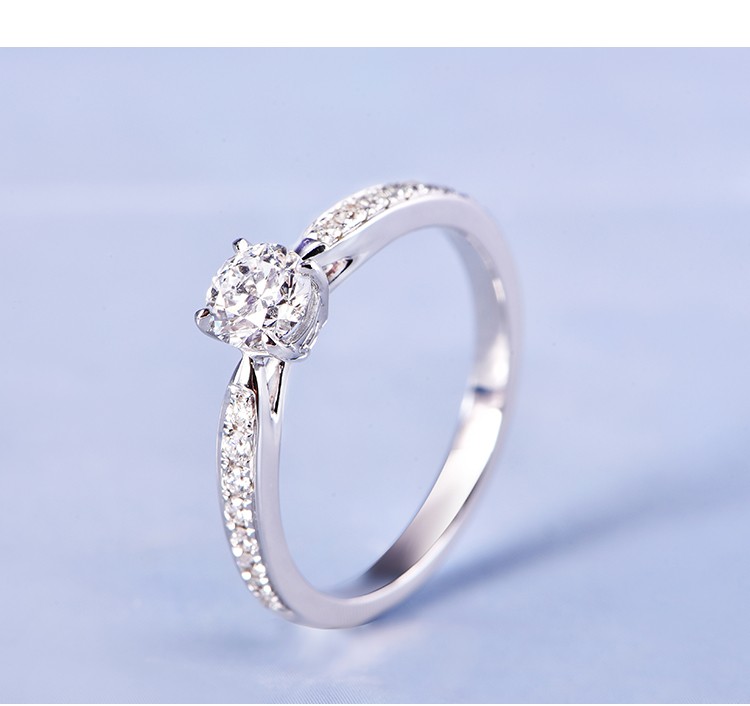 老凤凰同款圆形30分钻石戒指女白金钻戒求结婚戒指南非真钻h白30分si