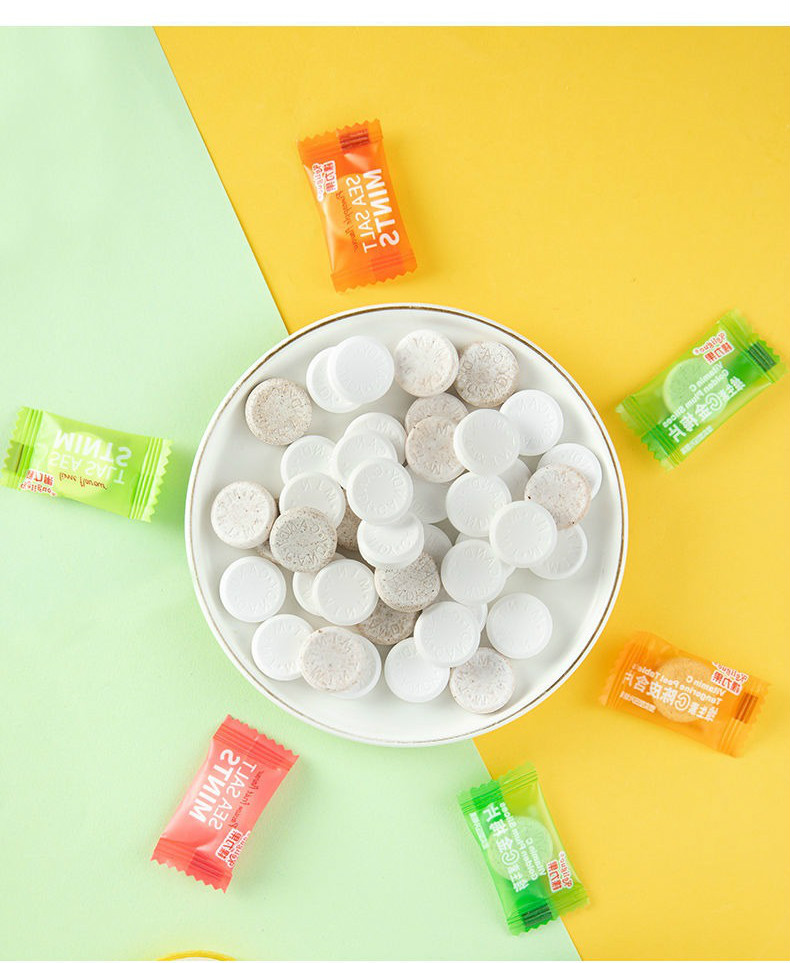 棵力果海盐薄荷糖500g袋多规格强劲清凉维c陈皮口含片老式网红糖果五