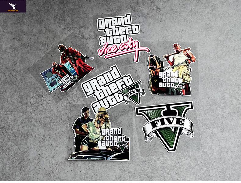 个性侠盗猎车游戏gta5飞车汽车电动车摩托车贴纸车身车贴遮划痕贴