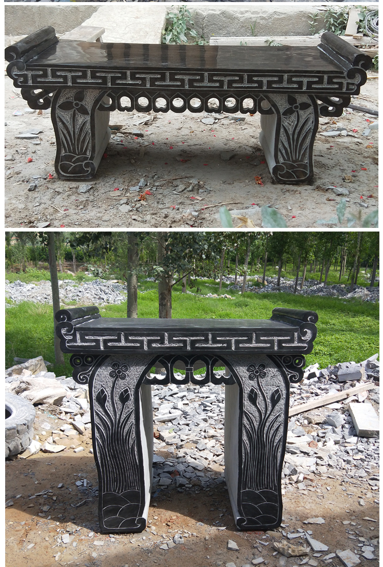 石雕青石供桌长方形供台寺院寺庙墓地祠堂家用烧香条香案板桌佛台 长