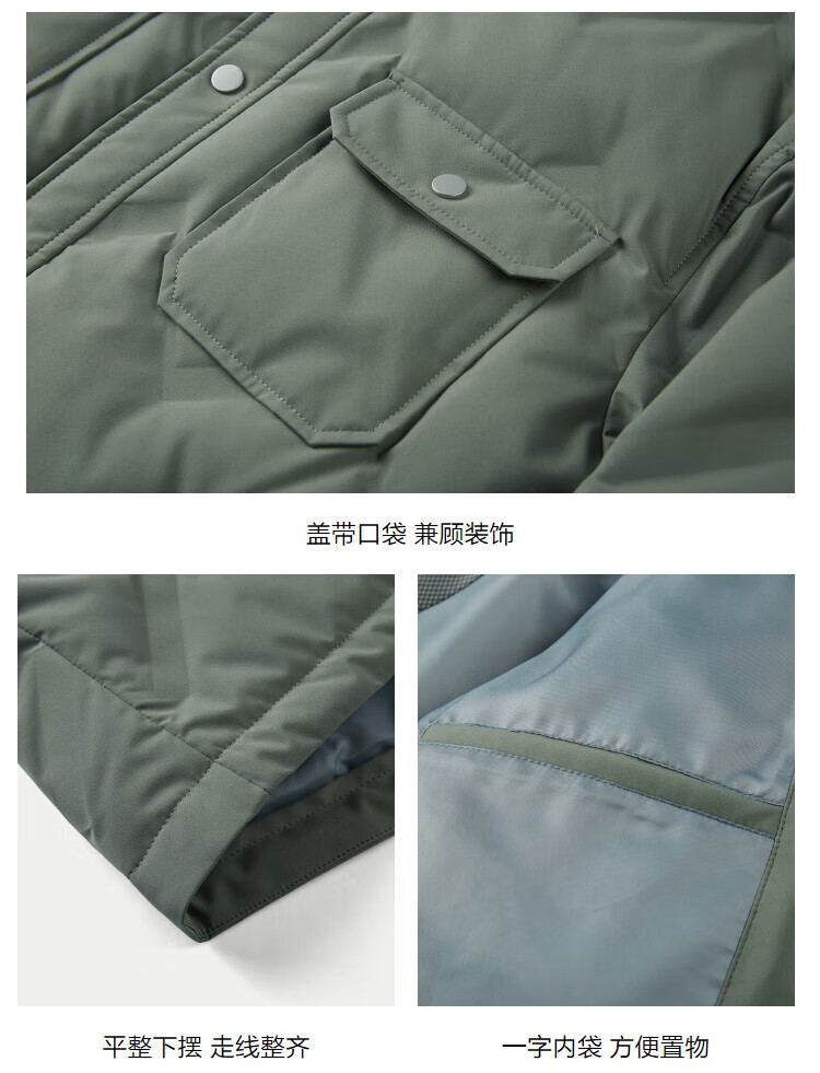 海澜之家（HLA）羽绒服男24新款轻黑色冬季HWRAW4W007A96A164斤商务时尚系列翻领外套男冬季 HWRAW4W007A黑色22 180/96A XL推荐151~164斤详情图片25