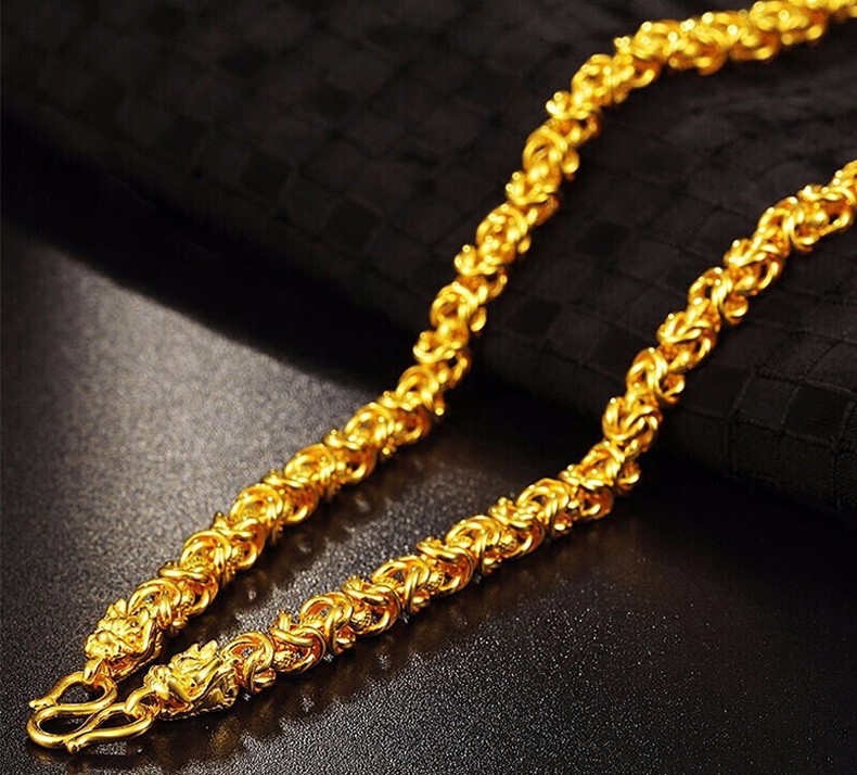福韵瑞黄金项链男款9999足金龙骨链纯金男士真金粗大实心金链子56厘米
