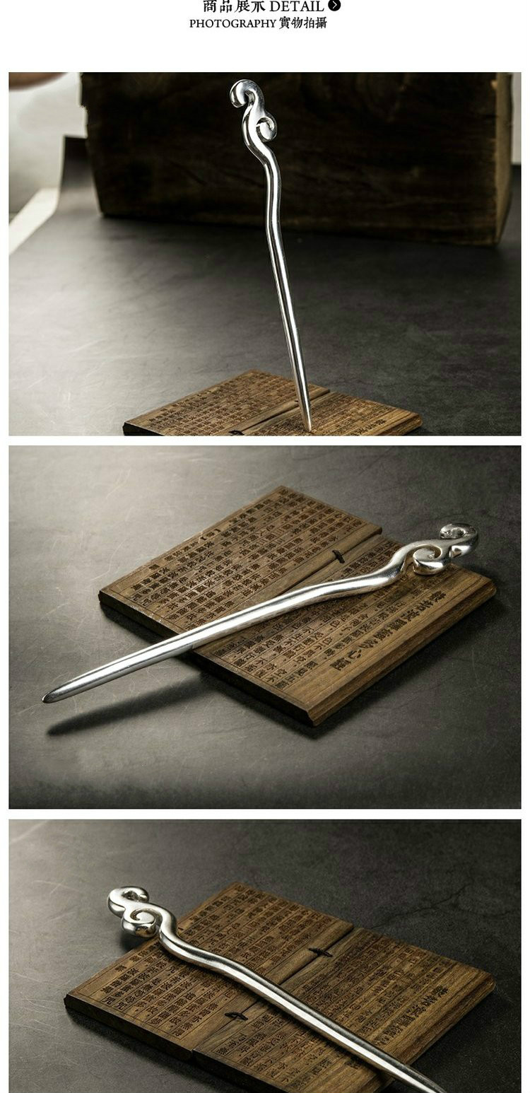 银发簪99足银簪子饰品汉服古装步摇古代盘发现代女头饰发饰钗子