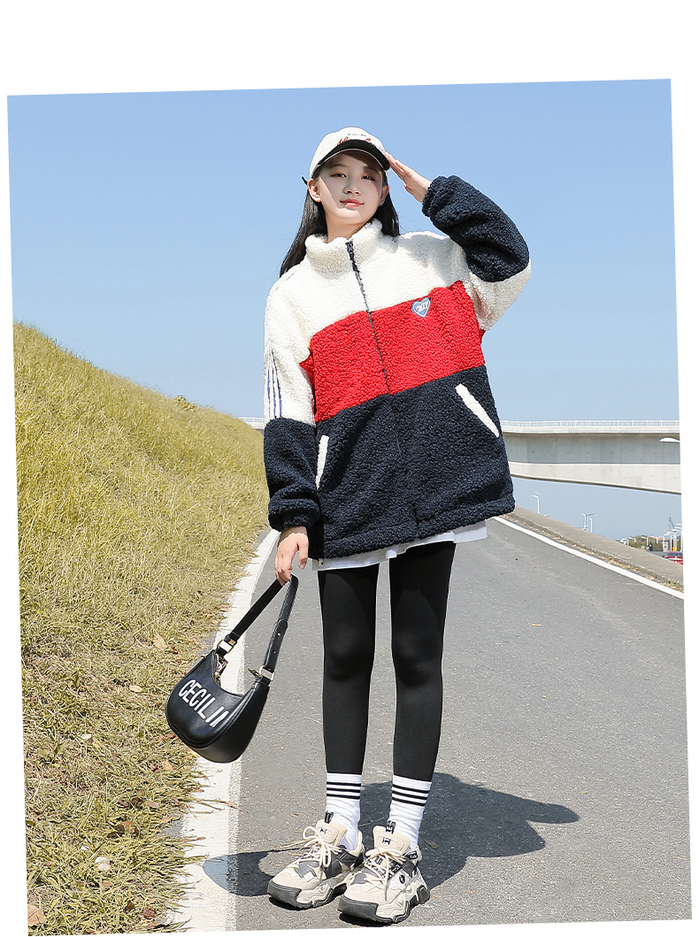 佰斯博初高中生女孩羊羔绒衣服羊羔毛外套少女冬装中学生新款棉衣棉服