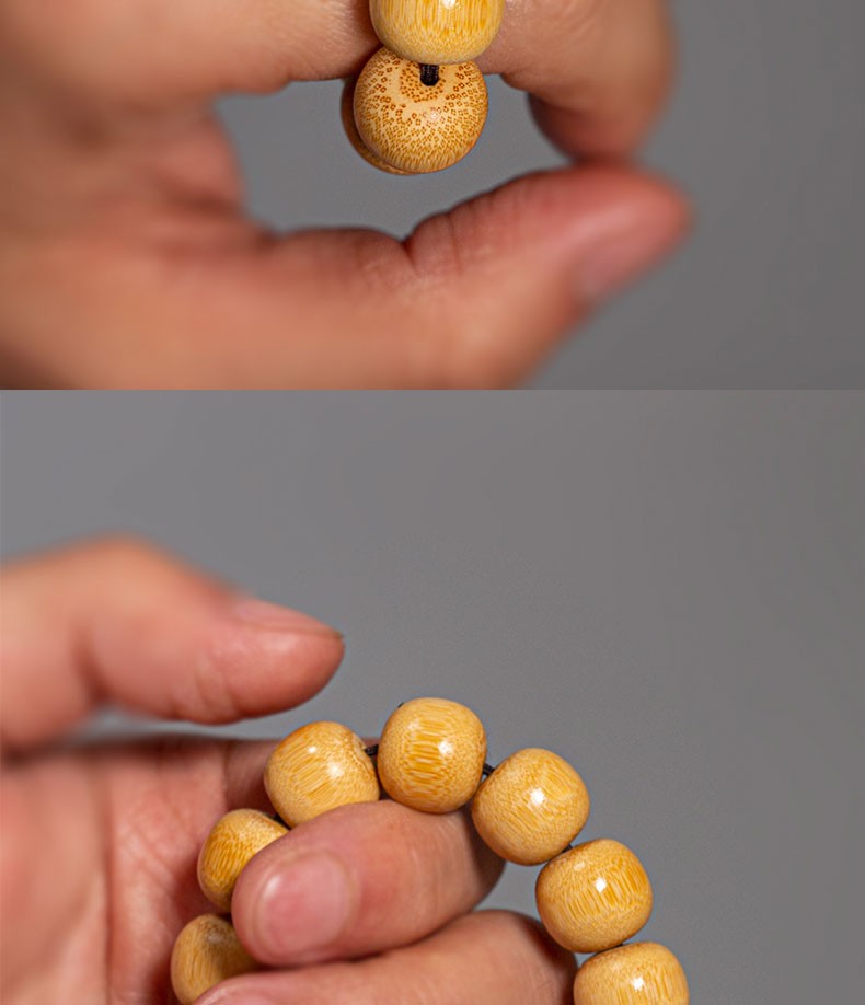 顶盈 实心竹手串手把件 高密度老料玉竹文玩玉化雕刻男女款把玩件手链