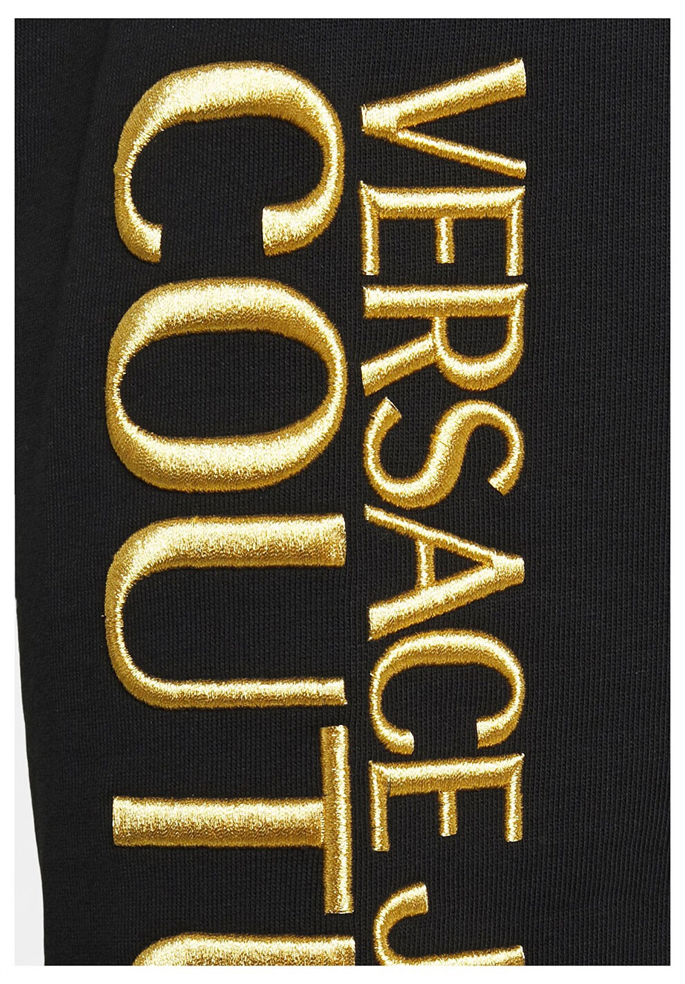 versacejeanscouture范思哲男士棉质金色刺绣图案休闲运动裤卫裤黑色