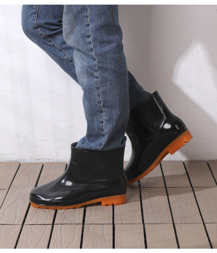 四季雨鞋男士短筒低帮雨靴厚底牛筋底耐磨防滑防水鞋工地洗车胶鞋