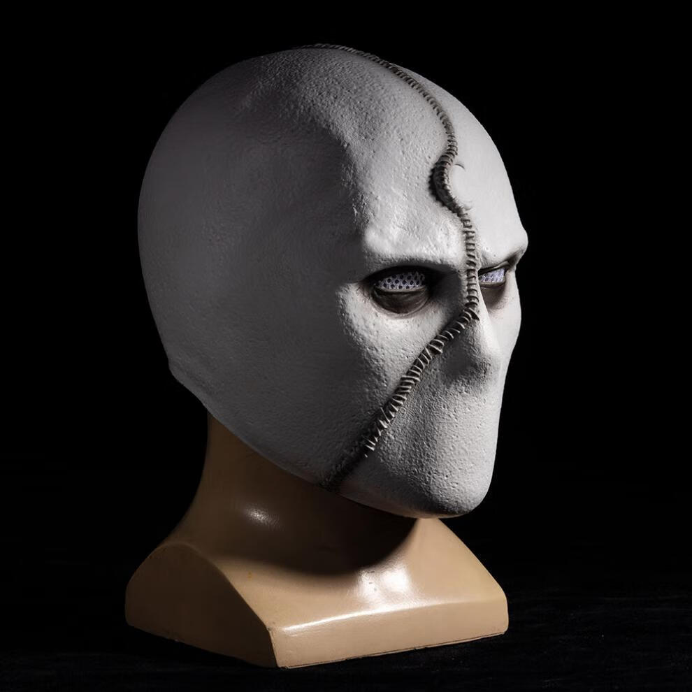 漫威moon knightcos面罩道具头套紧身衣服披风装扮套装 头套款二(白色