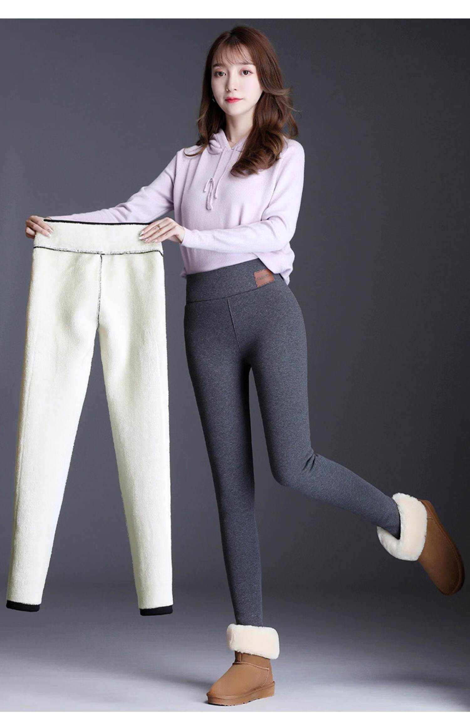 羊毛裤女特厚羊羔绒打底裤女秋冬加绒加厚外穿高腰一体裤东北大码保暖