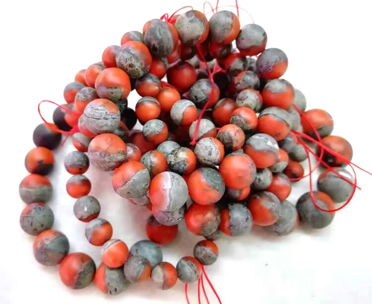缘诗芸保山南红玛瑙包浆手链宝山带铁皮南红手串柿子哑光磨砂聚宝盆