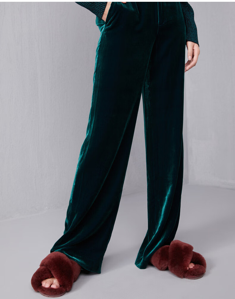 erdos秋冬新品女裤绿16068am