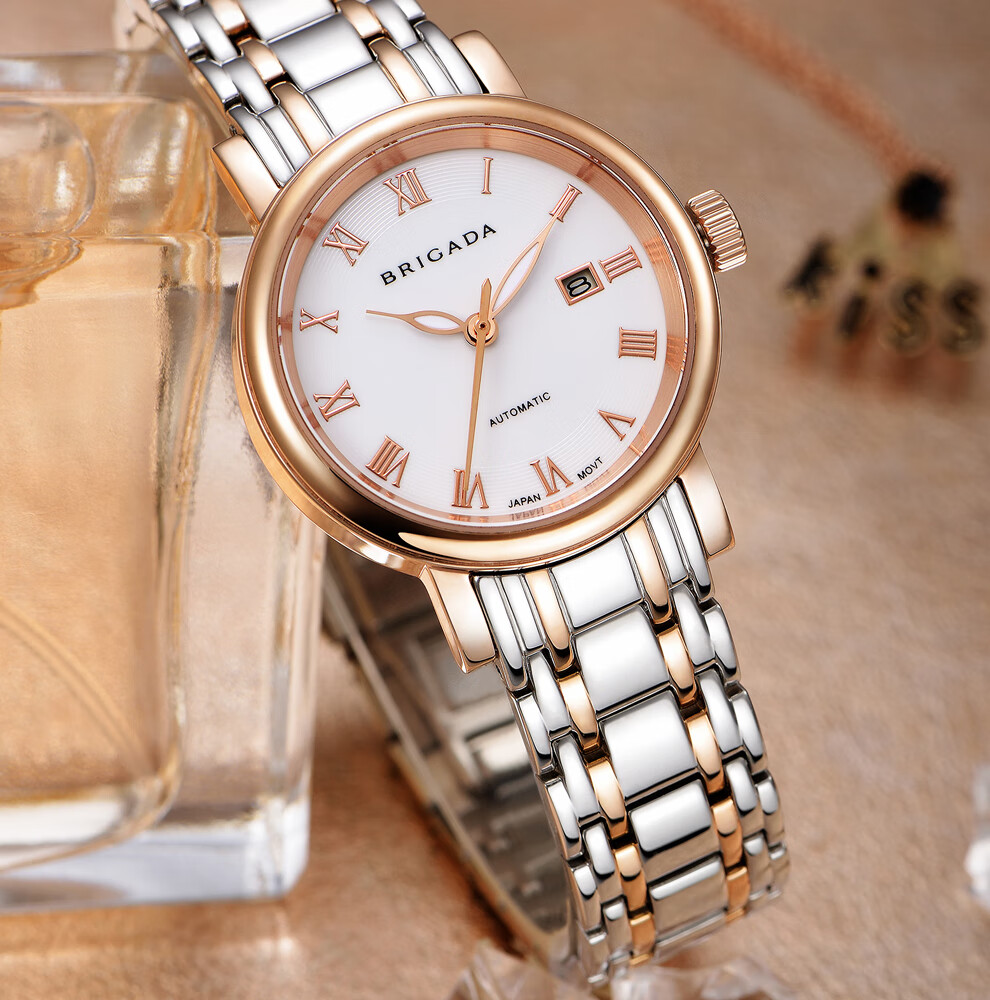 宝茄达brigada女士手表机械女表机械表手表女小表盘女式进口机芯防水