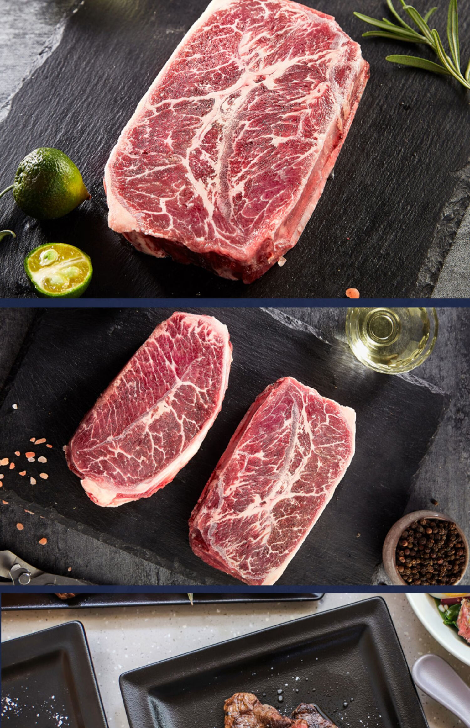 原切非m5牛排板腱谷饲牡蛎牛扒橙伯乐 美国prime级牡蛎牛排200g*2片