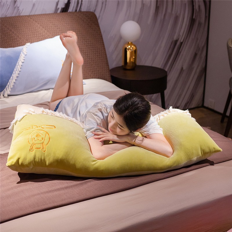 长条枕可拆洗靠枕床上床头靠垫夹腿枕头抱睡觉女生大靠背嫩绿横款11米