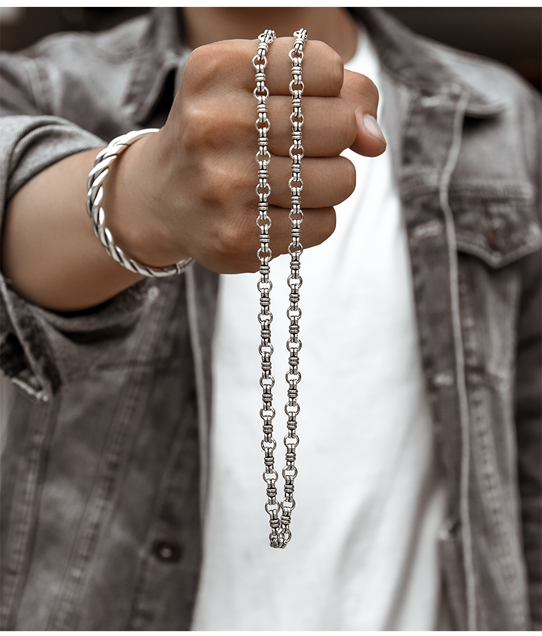 925银项链o字链男士潮搭配衣服复古泰银配链银链子礼物 60厘米(24寸)