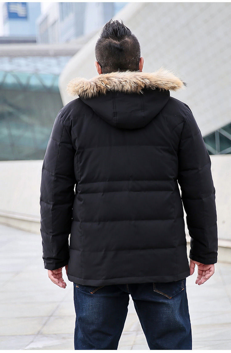 稻草人大码羽绒服男胖子加肥加大特大号加厚宽松肥佬冬中老年爸爸装毛