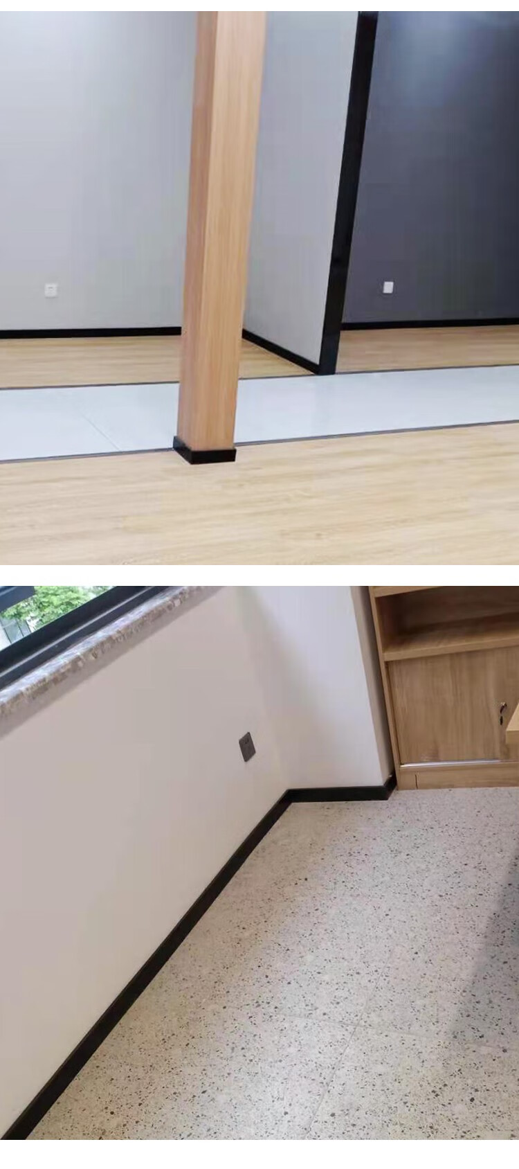 简梓【德国品质】钛合金踢脚线 极窄卡扣304不锈钢踢脚线钛金镜面铝