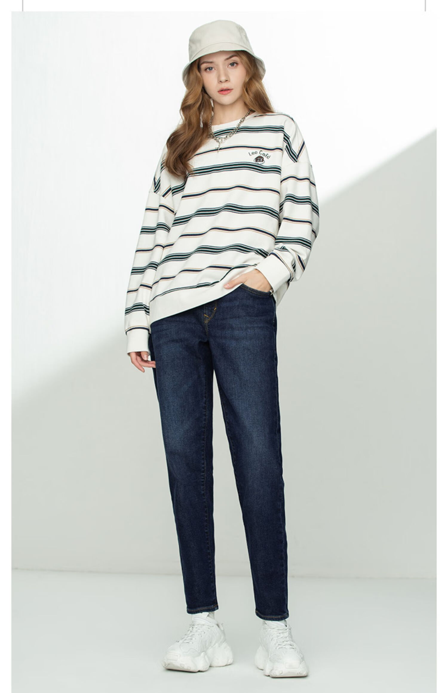 lee牛仔裤女商场宽松秋冬款暖岩413版型绒面恒温lwb100413100055 蓝色