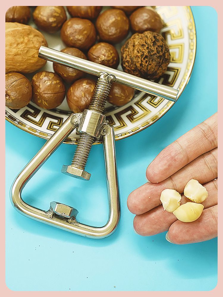 夏威夷果开口器304不锈钢开果器开坚果神器榛子夹子核桃夹松子开灰色