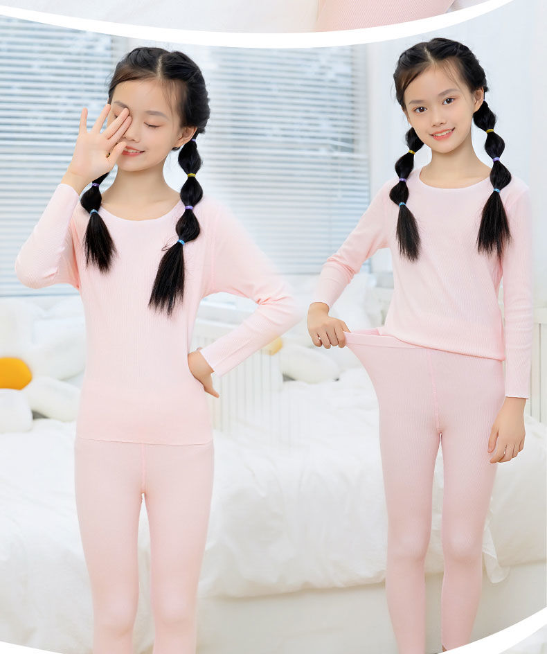 年货节儿童内衣套装女童秋衣秋裤棉质中大童睡衣家居服小学生棉毛衫薄