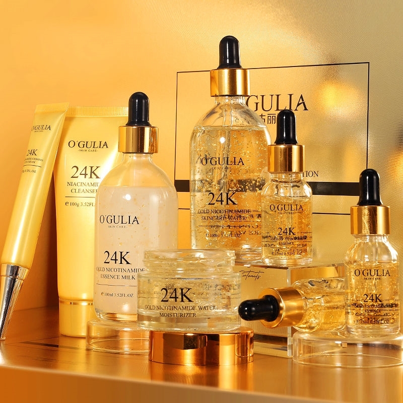 24k黄金精华烟酰胺八件套保湿补水滋润护肤套装黄金八件套限1000件