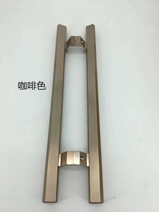 加厚双开无框玻璃门拉手铝合金大门把手ktv商铺店门扶手深棕色颜色