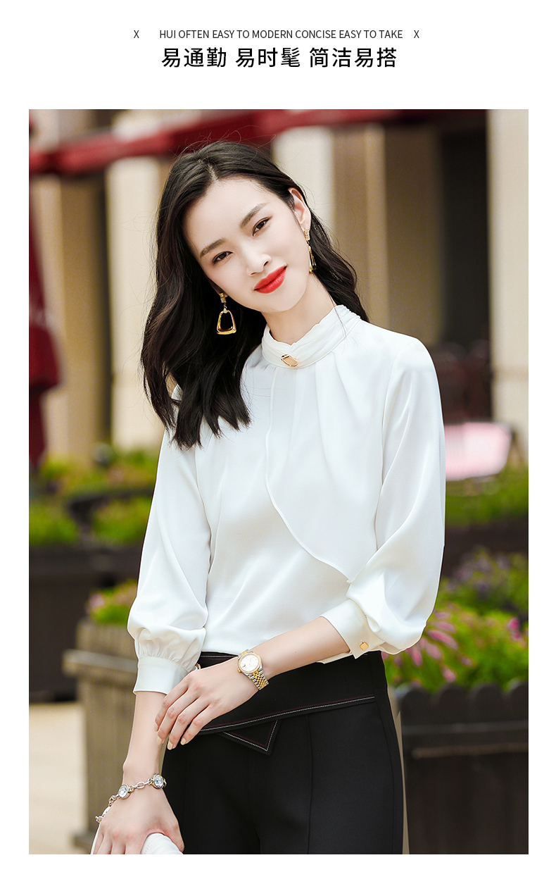 长袖气质休闲轻熟风外穿女款小衫新款时尚职业女装显瘦打底通勤ol衬衣