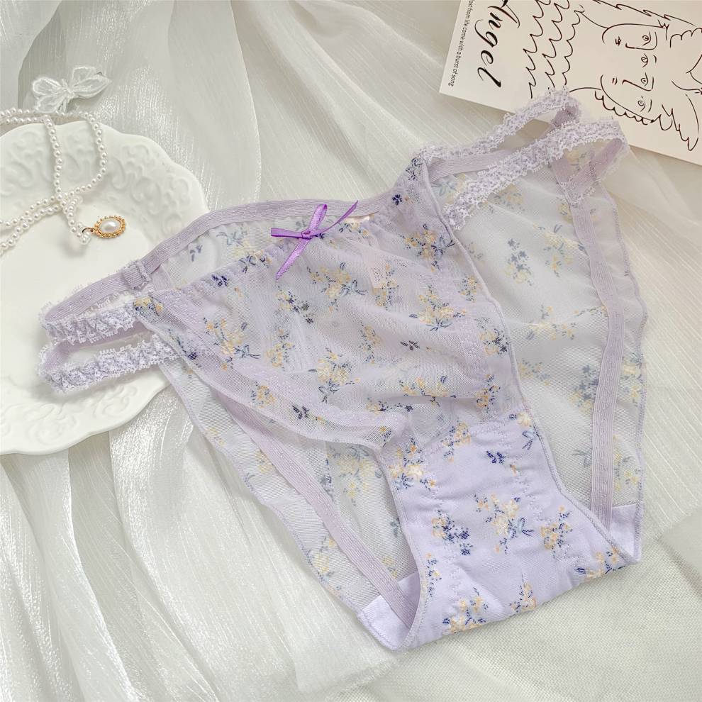 性感少女透气凉感纯色棉夏季薄款雷丝短裤头底裤衩女生女式波光人鱼l