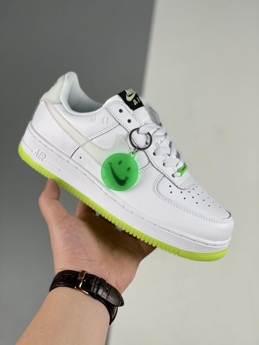 【官方旗舰】dunk aj正确版潮流空军一号笑脸夜光af1白绿色低帮情侣黑