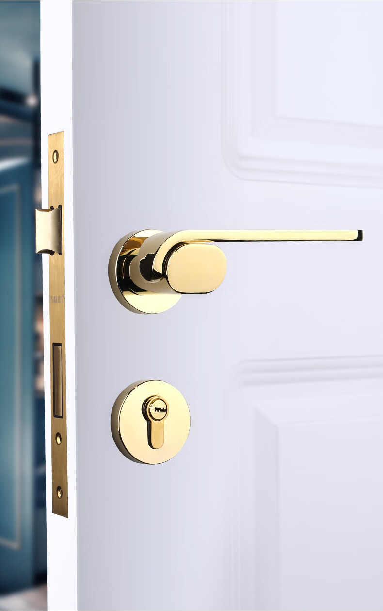 美式法式复古轻奢通用室内房门卧室实木门金色门锁把手 款式01 30mm