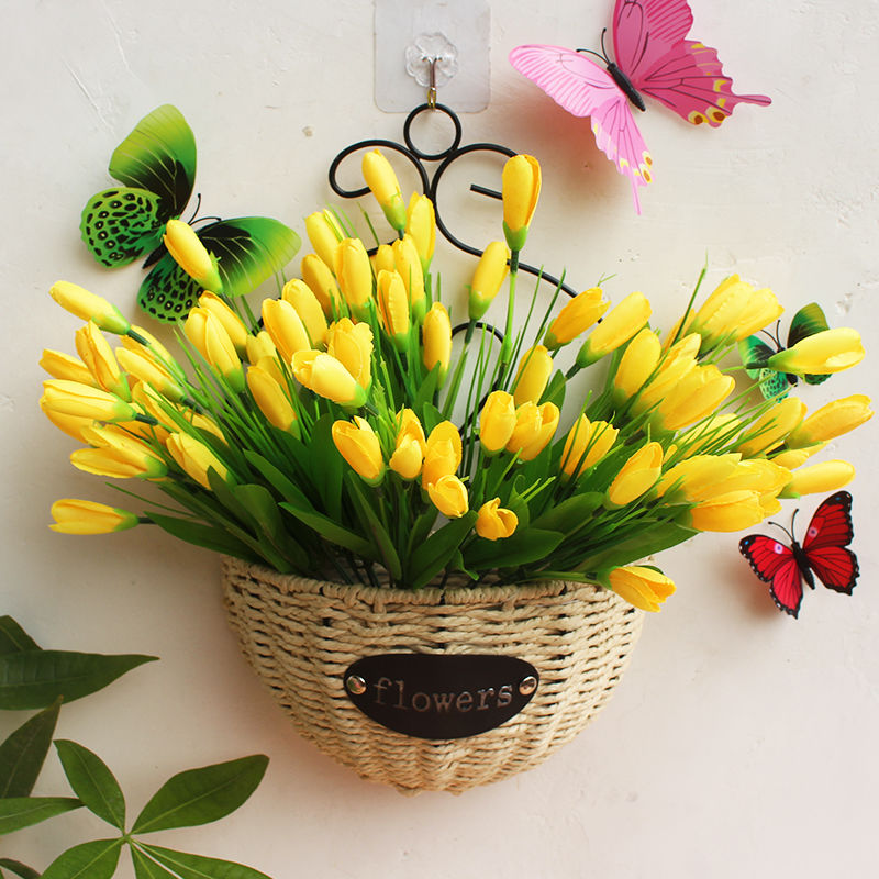 裴佳墙挂花篮壁挂花盆墙面装饰挂件悬挂吊挂篮假花干花插花篮影视墙