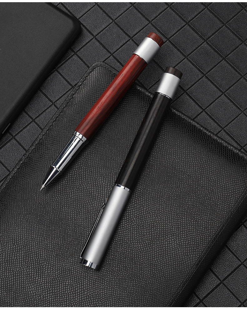 酷力郎旋转解压转轮笔钢笔成人练字书法红檀木笔商务办公解压转运笔