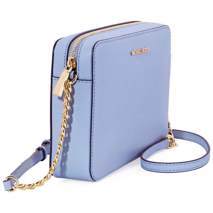 michaelkors女士斜挎包浅蓝色mk金属logo标志拉链简约时尚32s4gtvc3l
