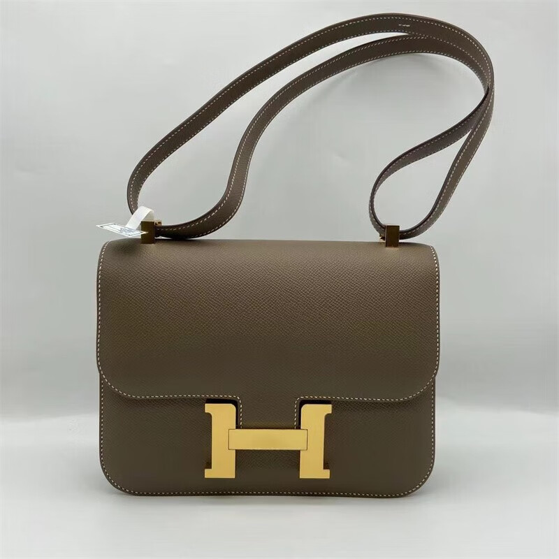 【二手99新】hermes爱马仕女包 constance康康24大象灰金扣e皮时尚