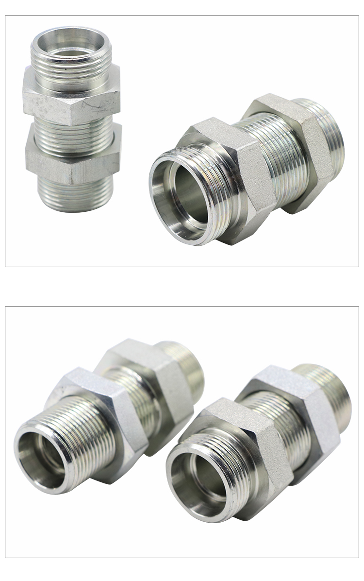 碳钢液压卡套式h型加长穿板4度锥直通油管接头伊顿标准6c6d 6c-12