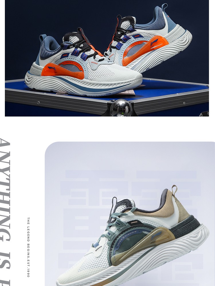 李宁休闲鞋男鞋2021新款星火减震回弹男士经典时尚低帮运动鞋标准白43