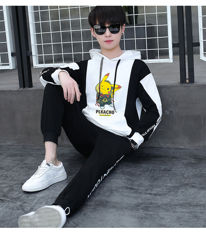 隐知秋季新款1214小男孩时尚卫衣套装时尚舒适男生1516初中学生青少年