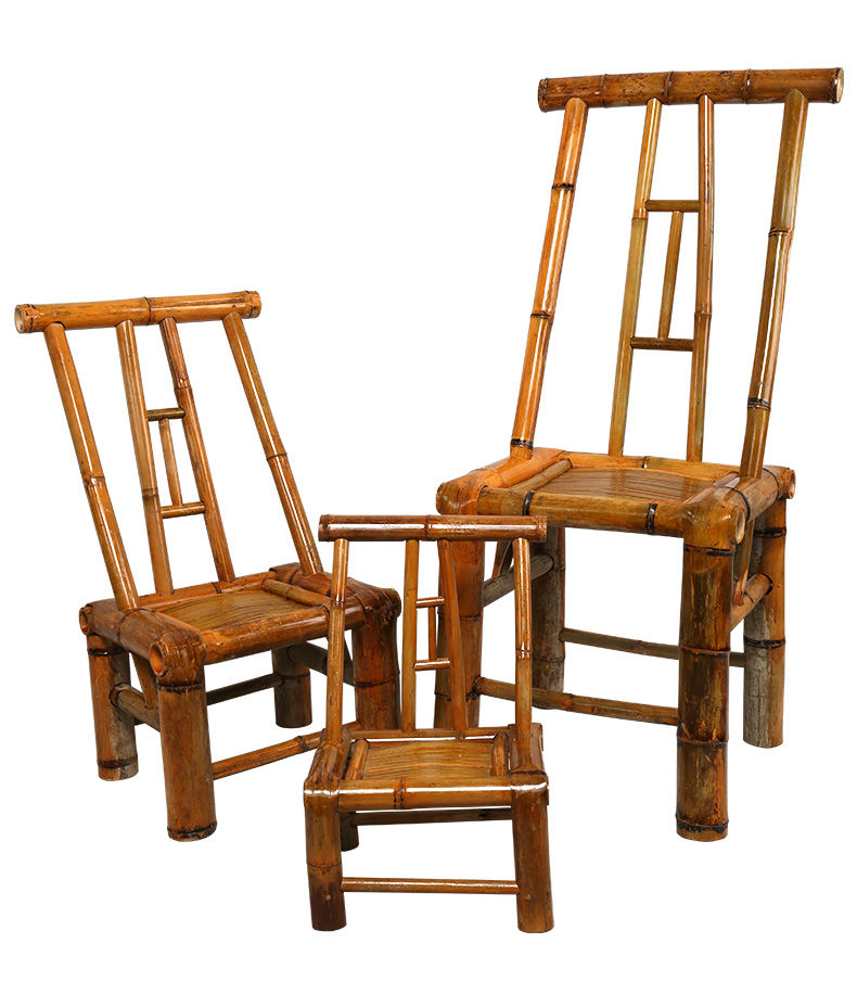 520竹椅子靠背椅竹凳子手工椅子座椅竹编复古椅子阳台茶几座凳子小号