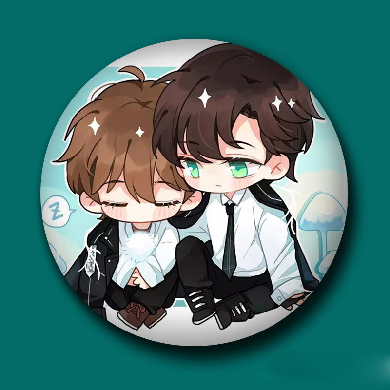 2022升级款小蘑菇周边 小蘑菇周边吧唧徽章58mm马口铁胸章陆沨安择