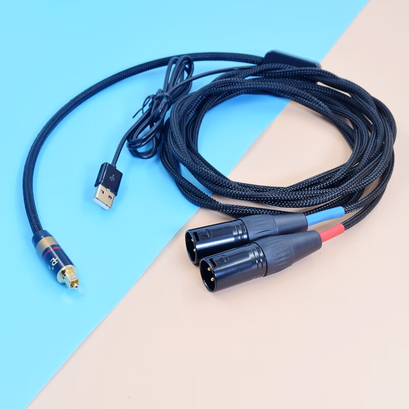 spdif电视数字音频输出光纤转模拟红白双莲花635线trs卡侬xlr平衡连接