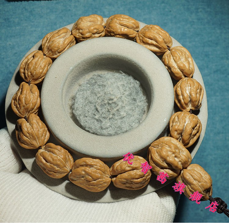 金蟾蛤蟆头手串小秋子核桃野生精品文玩楸子男女士手链 12mm