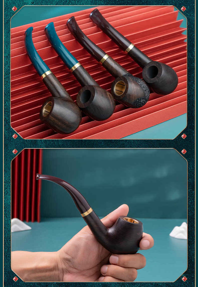 合旺烟具(hewang) 合旺烟具三用烟斗实木烟斗男士手工烟斗旱烟过滤斗