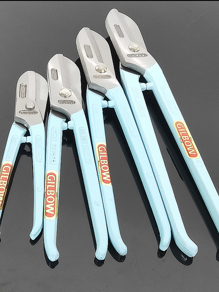 原装进口gilbow英国力确白铁剪不锈钢铁皮专用剪刀钢丝网剪子合金14寸