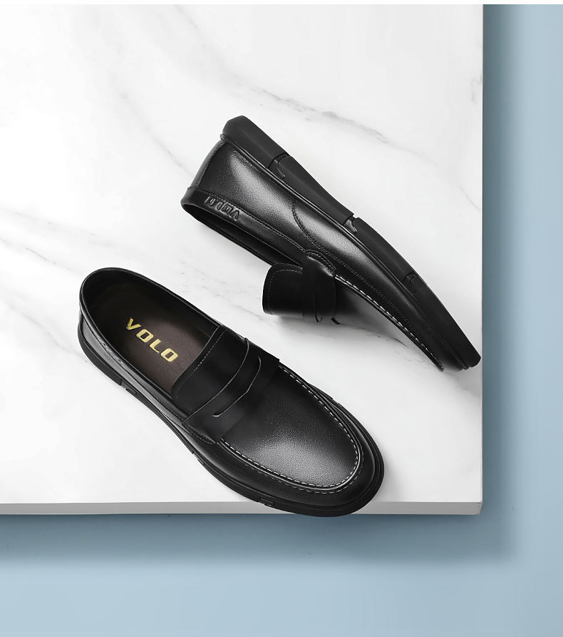 volo犀牛男鞋2022夏季新品透气商务休闲皮鞋男士乐福鞋平底豆豆鞋