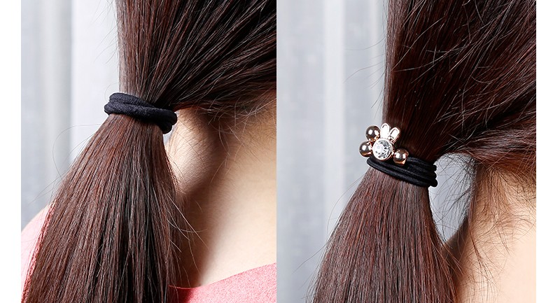 橡皮筋发圈女简约头绳韩国高弹力发绳毛绒黑色加粗扎头发皮套高弹发圈