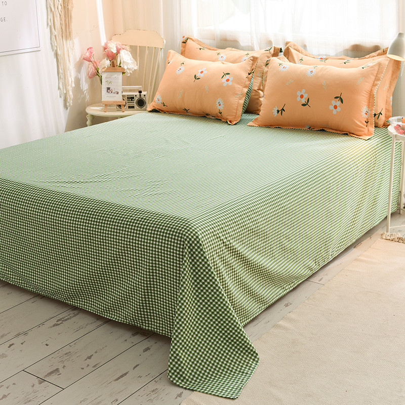矢向家纺特价新款亲肤芦荟棉床单床盖床垫少女双人ins北欧学生宿舍