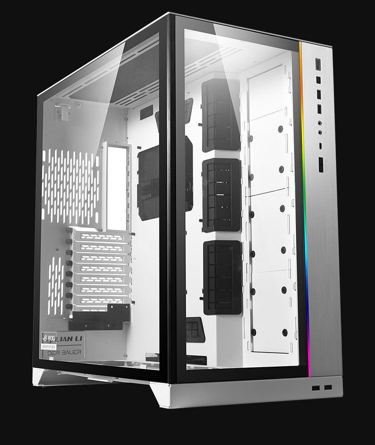 联力包豪斯o11d雪白机箱rog雷蛇定制版atx台式机电脑全侧透明游戏主机