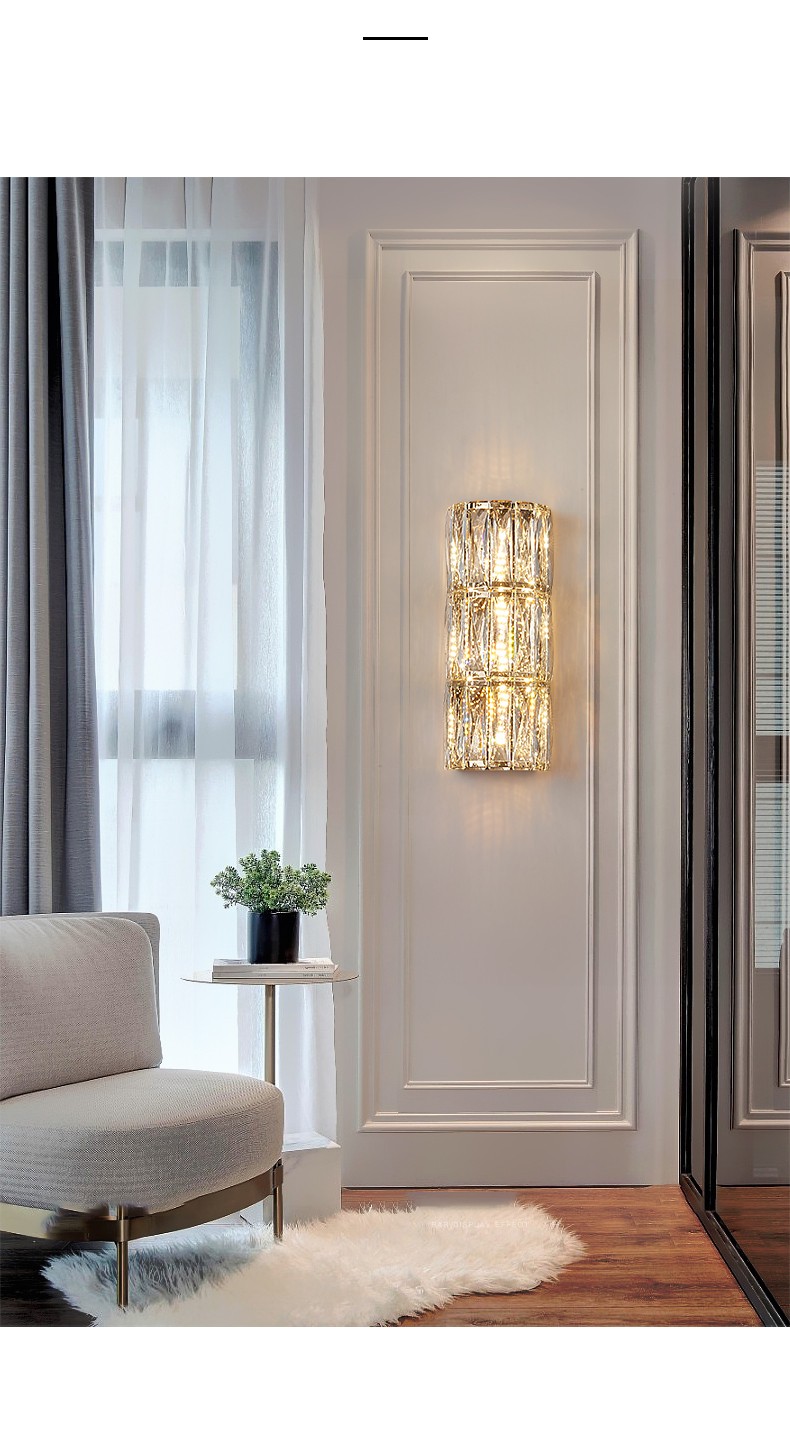 美莎拉帝轻奢水晶壁灯创意客厅背景墙日式网红造型墙卧室床头灯中号