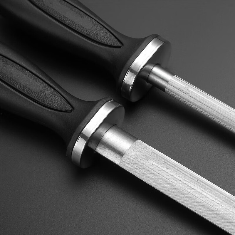 扁型磨刀棒圆型细纹强磁力屠宰肉档商用快速磨利刀刃工具圆形十寸磨刀